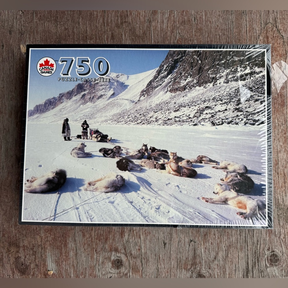 Vintage Snow Dogs Francnord 750 Piece Puzzle / New / Canada Games